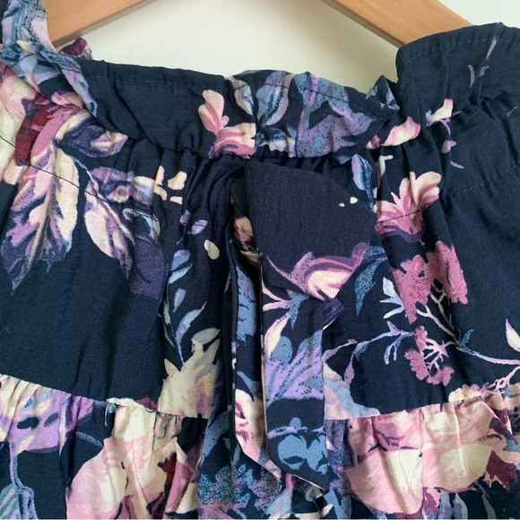 Cupio Floral Print Ruffle Front Peasant Blouse - Picture 5 of 10